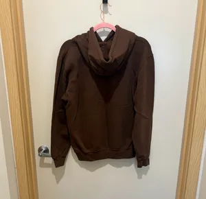 Brown hoodie with puppy thumbnail 3