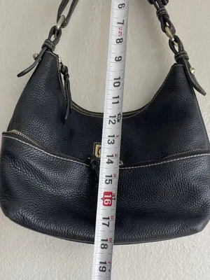 Dooney & Bourke Pebble Grain Classic Black Leather Hobo Handbag Adjustable thumbnail 14