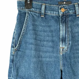 7 For All Mankind Cargo Jeans Size 27 Dark Blue Denim Logan Straight Leg Y2K thumbnail 3
