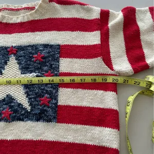 Marisa Christina American Flag Crewneck Knit Sweater thumbnail 4
