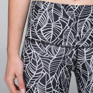 Lululemon Wunder Under Leggings Leaves Pretty Palm Black Angel Wing thumbnail 2