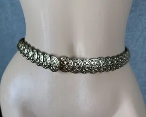 Vintage Gold Tone Concho Stretch Belt Sea Stars Shells Small? Stretches Out!‎ thumbnail 1