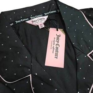 Juicy Couture Black Satin Blinged Womens Pajama Set Size Xlarge thumbnail 3