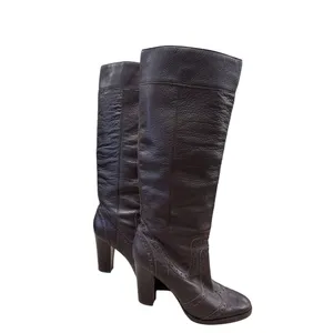Michael Kors Womens Brown Knee High Leather Riding Boots 10M SKU 7079 thumbnail 4