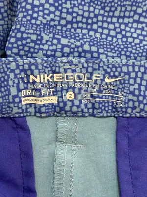 Nike Golf Women’s Dri-Fit Blue Geometric Print Shorts Size 2 thumbnail 3