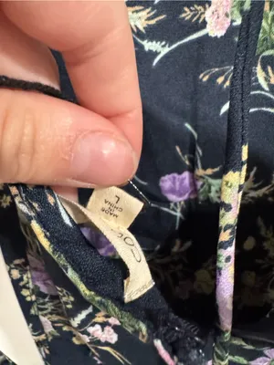 NWT Floral V-Neck Navy Jumpsuit with Lavender Blooms thumbnail 7