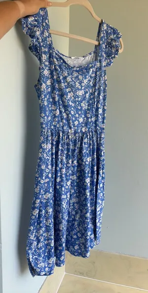 Amazon Blue floral sundress thumbnail 1