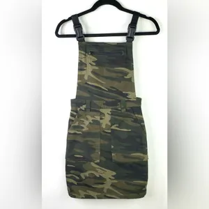Topshop Camo‎ Overall Mini Dress Pinafore Skirt US 4 thumbnail 2