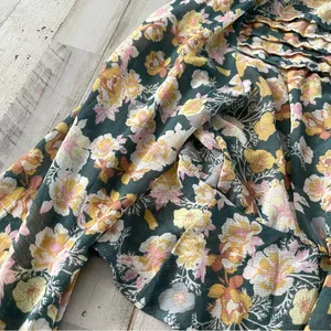 Free People Tie Ruffle Crop Top Blouse Floral Small thumbnail 2