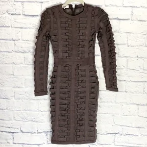 House of CB Lola bodycon bandage long sleeve mini dress small thumbnail 2