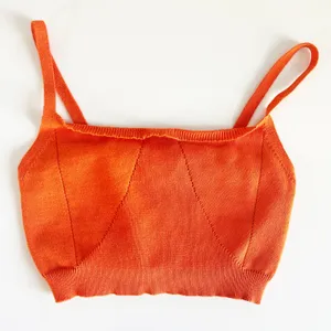 Peppermayo Womens Orange Eden Ribbed Knit Summer Festival‎ Crop Top Size S/M thumbnail 1