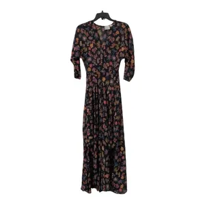 Anthropologie HD in Paris Varina Dress Black Floral Maxi Dress Size 0 thumbnail 3