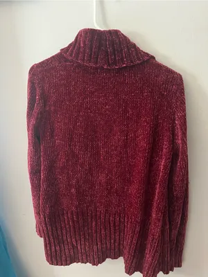 a new day Chenille Open-Front Cardigan - Burgundy thumbnail 5