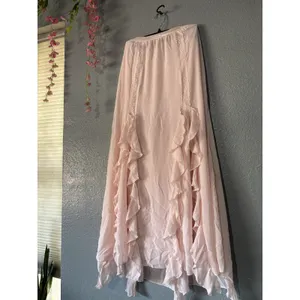 Thirty/Thirty L.A. Blush Pink Ruffle Lace High Low Maxi Skirt Size S Boho thumbnail 5