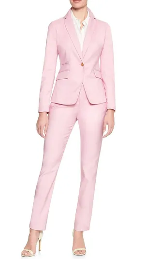 Banana Republic Pink Cutaway SingleButton Blazer SZ 4P & Dress Pants SZ 0 thumbnail 1