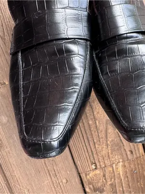 Journee Collection Celina Kitten Heel Pump Black Croc Embossed Size 8M thumbnail 4