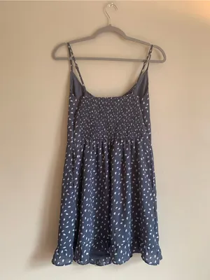 Abercrombie & Fitch Grey Blue Spotted Summer Dress Lightweight Women Size M thumbnail 4