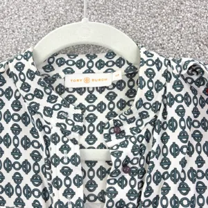 Tory Burch Katie Link Print Rayon Shirt Dress Size S Geometric Mod Preppy Retro thumbnail 4