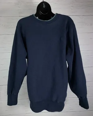Vintage Champion Reverse Weave Sweatshirt Crewneck Large Blue Embroidered Women thumbnail 4