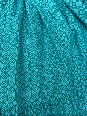 Zara Teal Geometric Smocked Maxi Skirt thumbnail 2