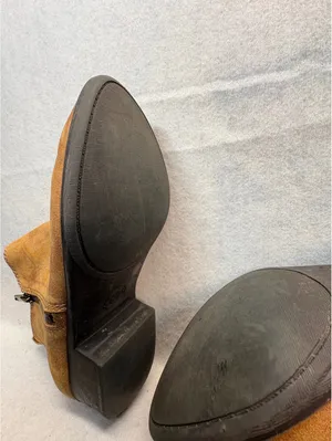 Lucky Brand Women’s Brown Suede Ankle Boots Size 3M Side Zip Western Booties thumbnail 5