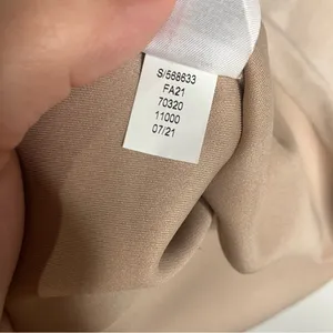 Ann Taylor faux suede top tan‎ women’s size medium business professional neutral thumbnail 4