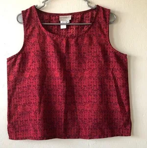 COLDWATER CREEK Womens Sleeves Top Size Medium Burgundy thumbnail 1