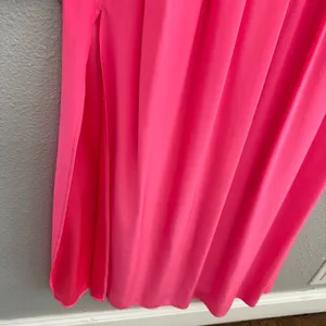 Amanda Uprichard Silk Strapless Maxi Dress Size Medium Hot Pink EUC‎ thumbnail 3