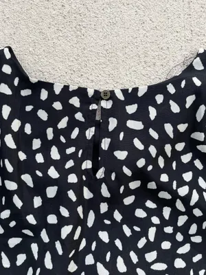 Entro Black White Abstract Print Babydoll Dress Size Small thumbnail 7