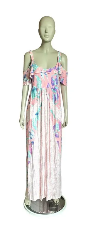 Soma Pink, Blue and Purple Patterned Maxi Dress thumbnail 1