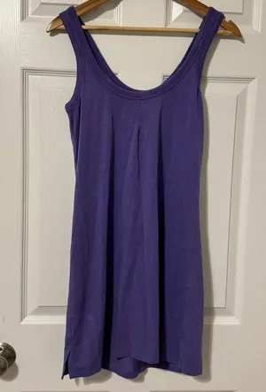 Lululemon Classic Fit Cotton Blend Scoop Dress Size 4 Purple Linen Tank Shirt thumbnail 6