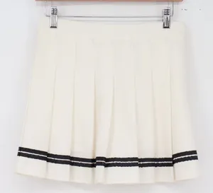 Unbranded Skort Womens L Pleated Tennis Cream Striped Hem Mini Good thumbnail 1