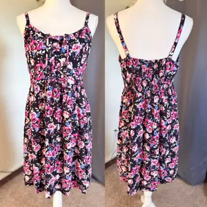 Torrid Dark Coquette Floral Corset Lace Up Smocked Sundress Plus Size 1 thumbnail 7