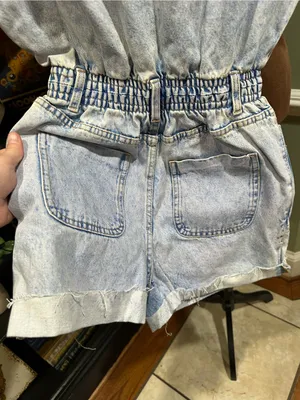 ZARA Light Blue Acid‑Wash Denim Romper – Size XS (Fits Small) thumbnail 12