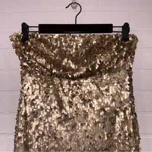 Sparkle & Fade Gold Sequin Strapless Party Dress thumbnail 4