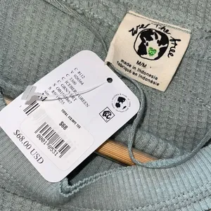 We The Free Thermal Crewneck Thumbhole Top Shirt Jersey Sage Green Size Medium N thumbnail 5