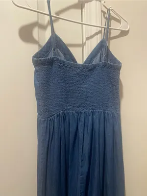 Aeropostale Denim Blue Lace-Up Slip Jumpsuit Size M thumbnail 2