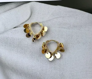 Metal Sequin Gold Hoop Earrings for Women thumbnail 2