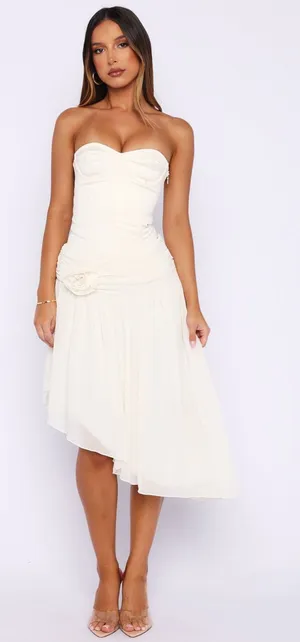 White Fox Forever Love Midi Skirt Off White thumbnail 1