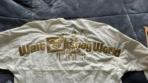 Disney Light Yellow Spirit Jersey for WDW with gold glitter and lettering thumbnail 2