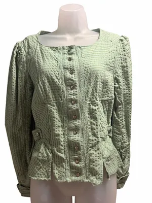 Free People Long Sleeve Darcy Jacket Size Small Maine Green thumbnail 6
