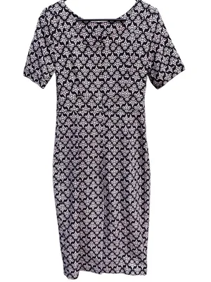 Like New Boden Talia Sheath Dress Black Pink Size 8 thumbnail 9