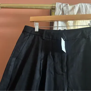 J. Crew Wide-leg Pleated Twill Trouser Dress Pants Career Black Minimalist NWT 6 thumbnail 4