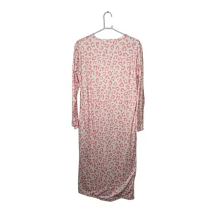 Sweet Modesty Pink Leopard Long Sleeve Nightgown Size L thumbnail 2