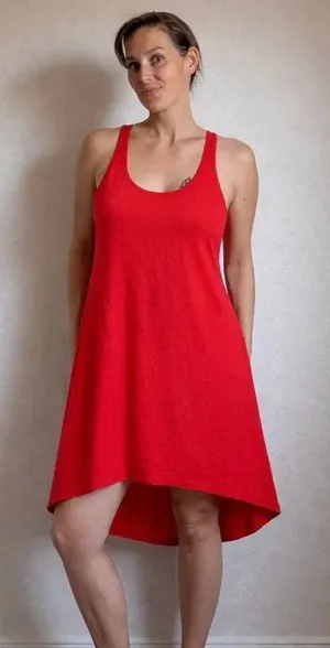 J. Crew Hi Low Swingy Tank Dress Medium Minimalist Racerback thumbnail 1