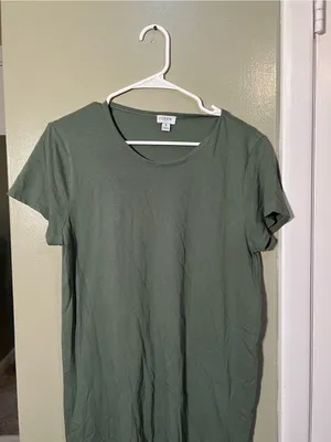 J. Crew Factory Women’s Size Medium Short Sleeve T-Shirt Dress Green Crewneck thumbnail 4