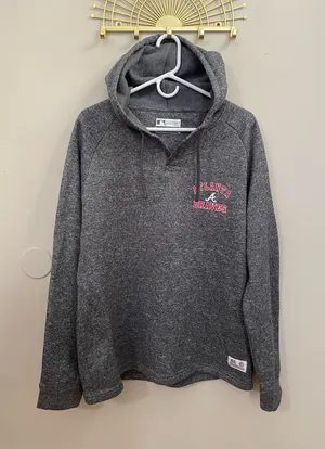 Genuine Merchandise Charcoal Gray Atlanta Braves Pullover Crewneck Hoodie thumbnail 1