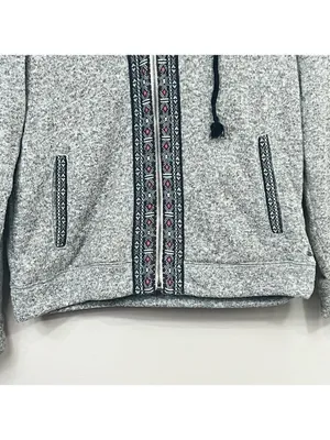 American Eagle Outfitters Women’s Gray Zipped Hoodie Sweatshirt Jacket Sz L thumbnail 4