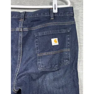Carhartt Womens‎ Rugged Flex Loose Fit Straight Leg Jeans 14 Regular Dark Wash thumbnail 3