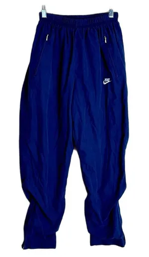 Vtg‎ Nike 90s ladies navy blue cotton athletic lounge pants size 24”medium thumbnail 1